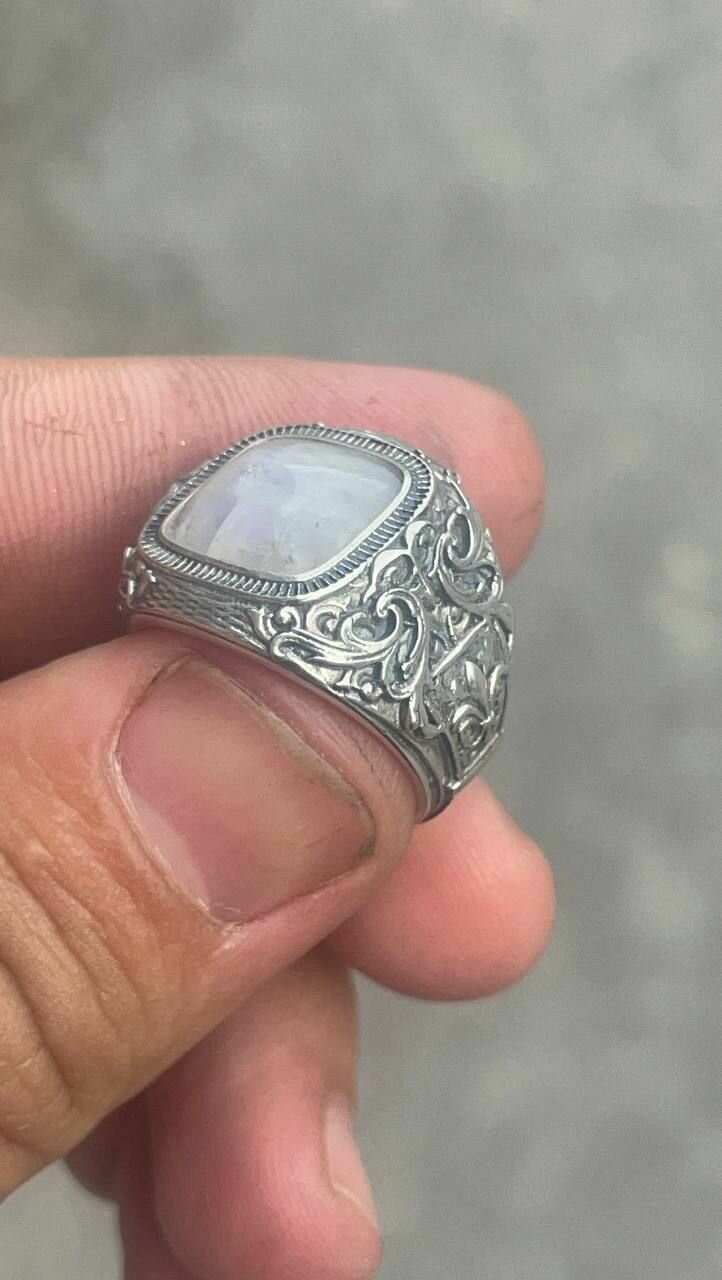 Кольцо, серебро, 925 проба, лунный камень