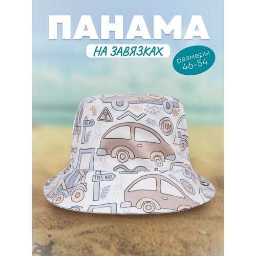 фото Панама little dandy ld6-pnm1-003 для детей, размер 46-48, красный, голубой, белый
