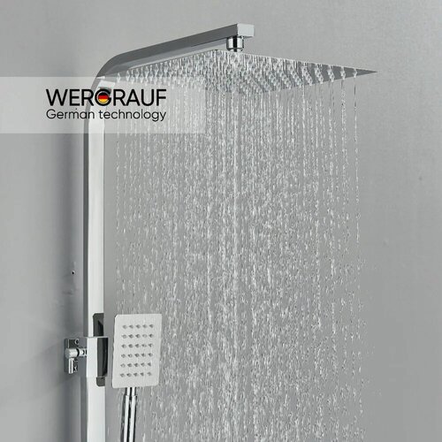 Изображение товара Душевая система Wergrauf 4S-30CH с тропическим душем цвет хром