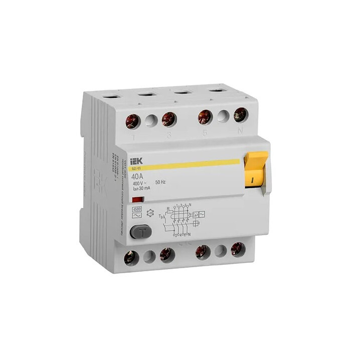 УЗО ИЭК 4Р 40А 30mA АС ВД1-63