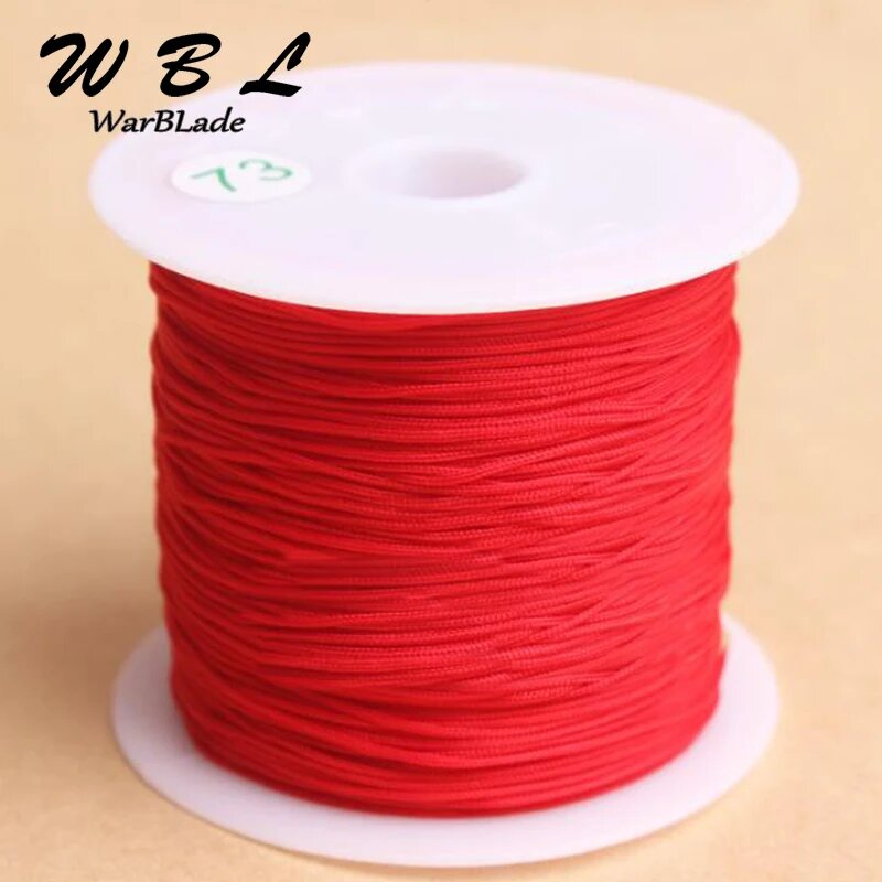 Хлопковый шелковый шнур WarBLade 06 мм 27 м для плетения браслетов Красный