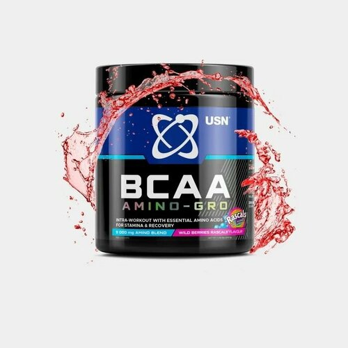USN BCAA Amino Gro 200 гр со вкусом Лесных Ягод - Для энергии, восстановления и пампа мышц.