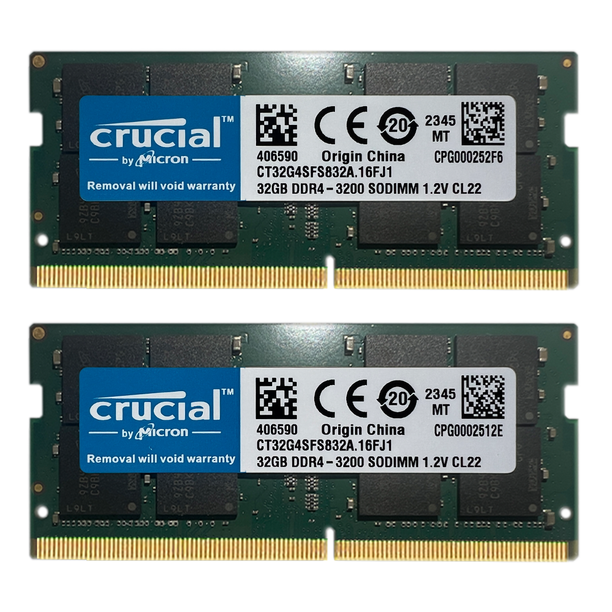 Crucial 64GB Kit (2 x 32GB) DDR4-3200 SODIMM — купить по низкой