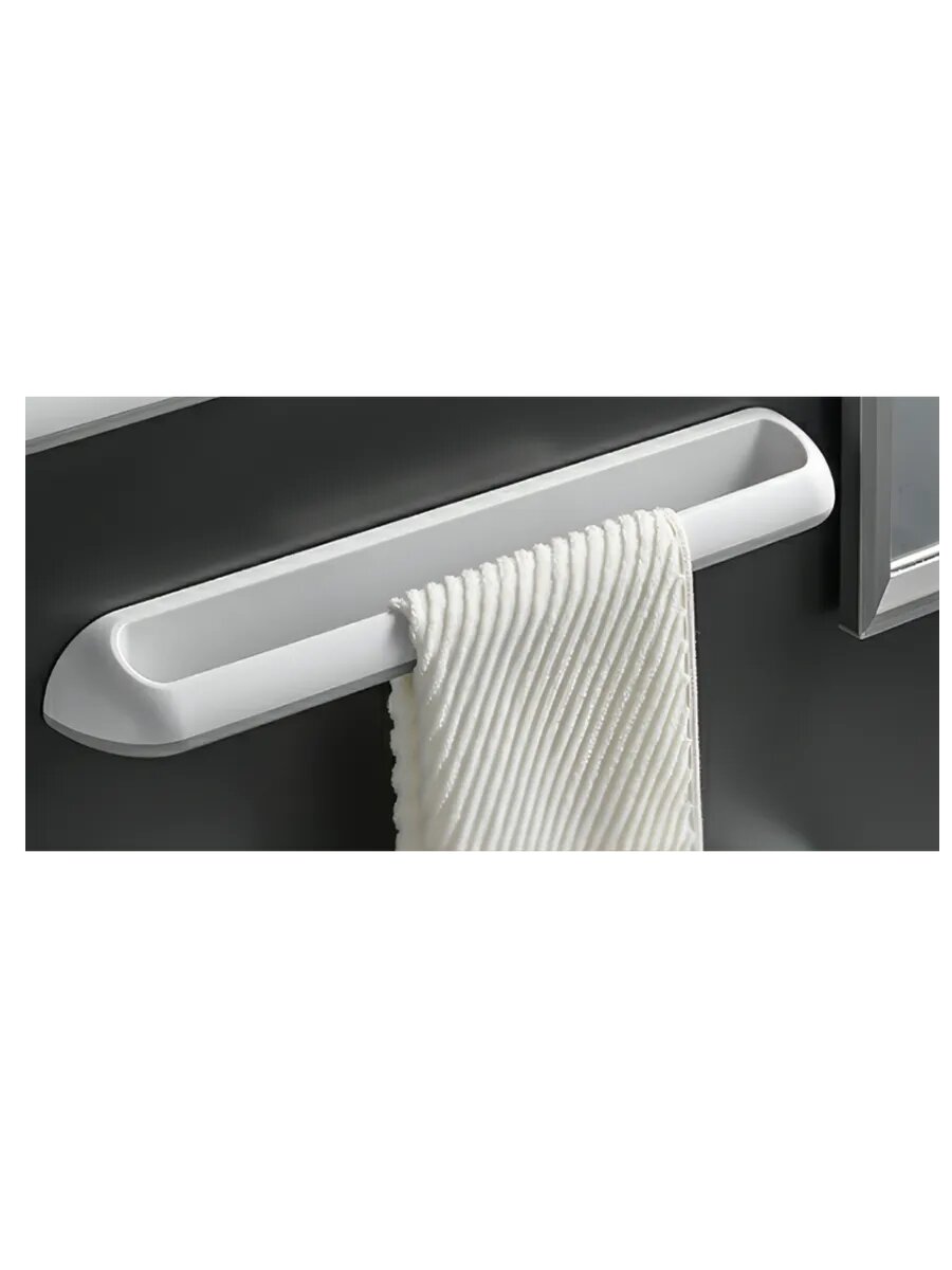 Держатель для полотенец Diadonna, белый, клейкая основа, пластик — фото 1