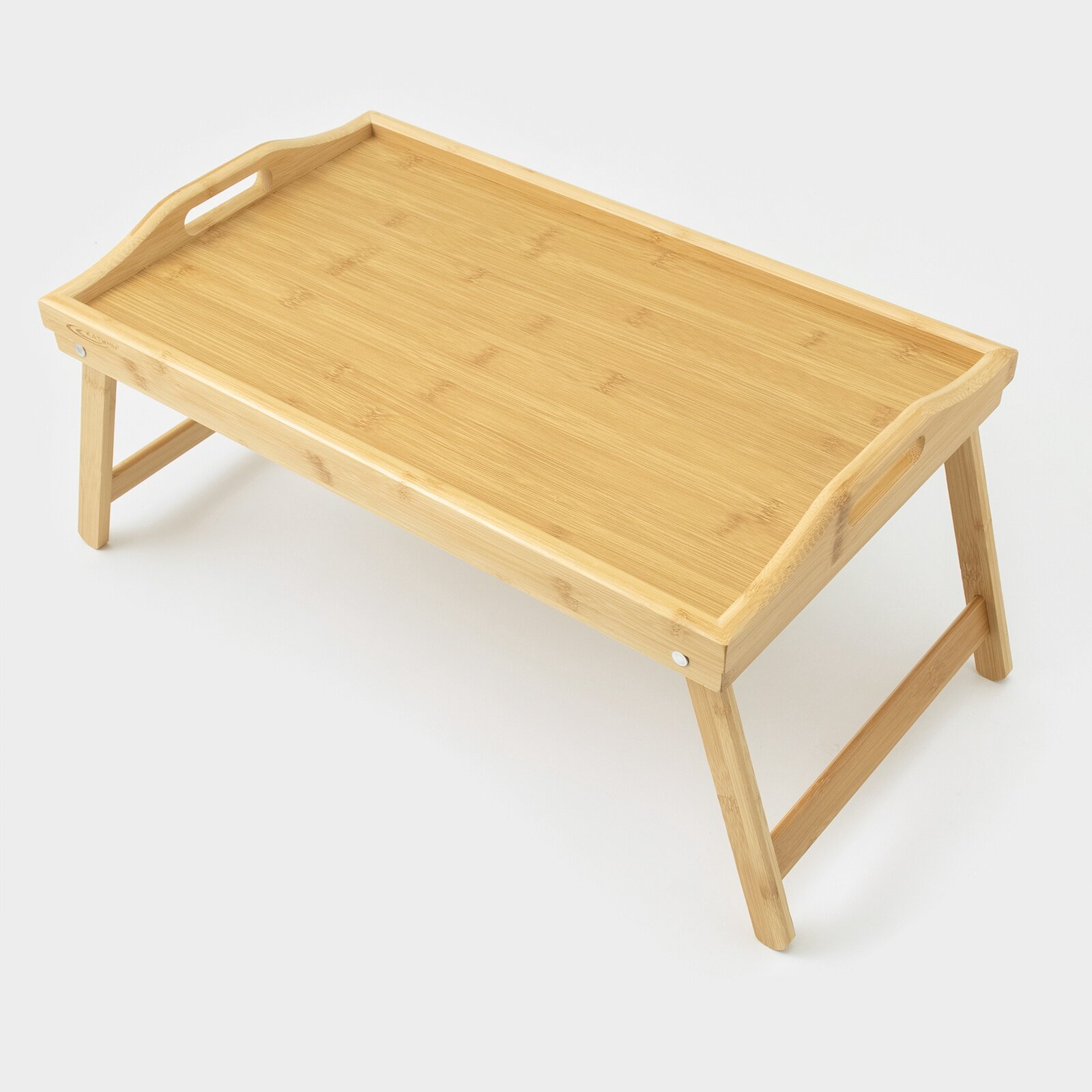 Изображение Столик прикроватный, поднос для завтрака со складными ножками, 50×30×23 см, бамбук