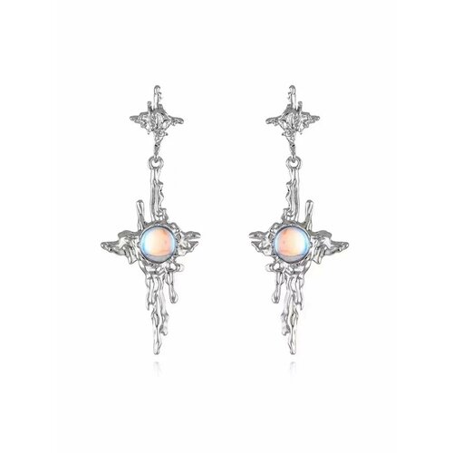 фото Серьги пусеты, серебристый be self true jewel