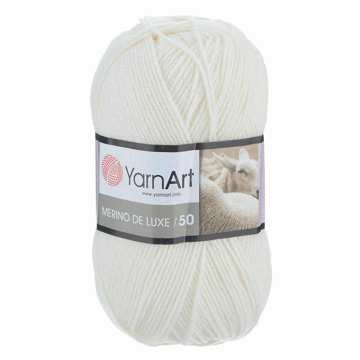 Пряжа YarnArt "Merino de Lux", 100 гр 280 м, 50% шерсть, 50% акрил, 501 белый, 5 шт