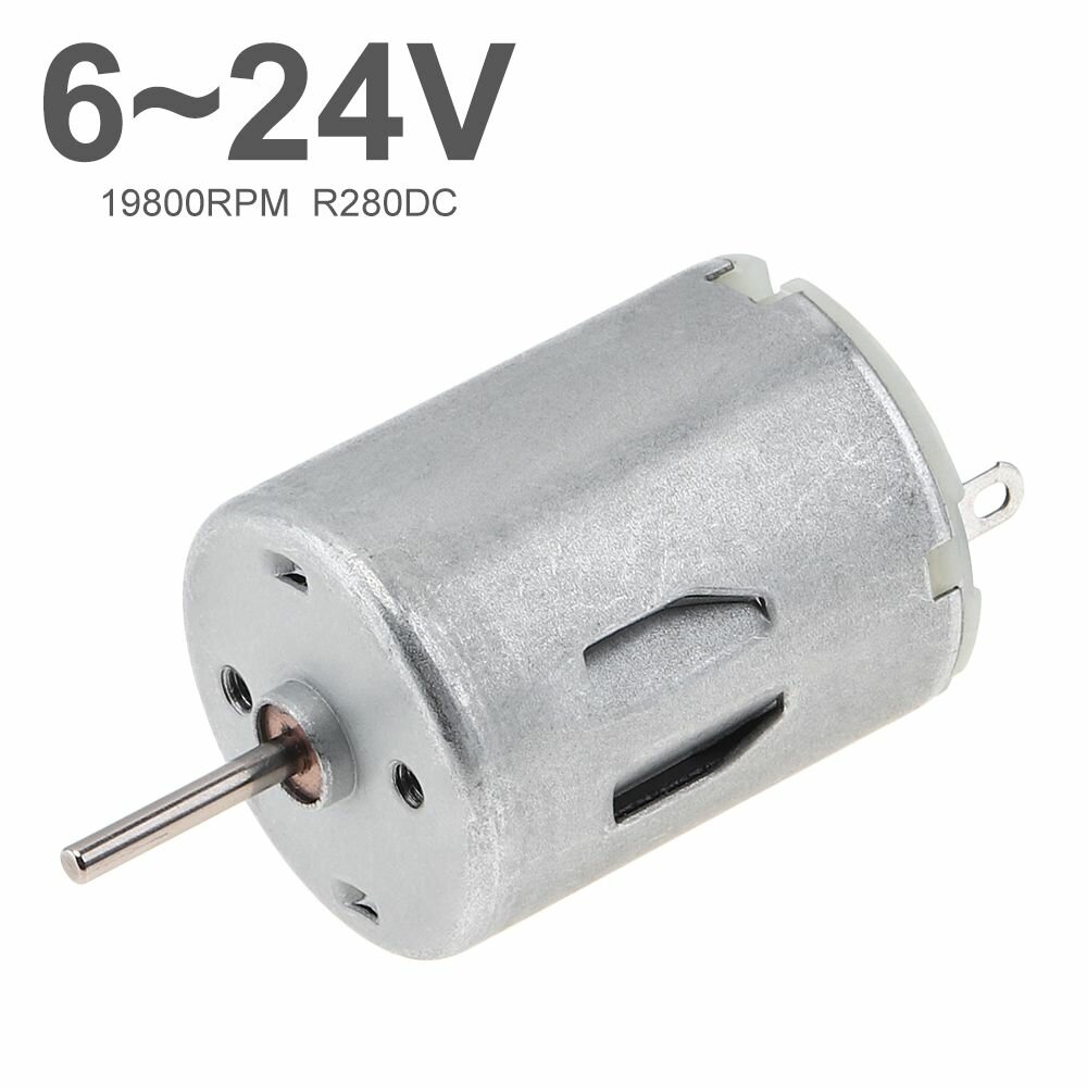 Микро мотор для радиоуправляемых моделей 6-24V с металлическим корпусом и скоростью до 19800 об/мин