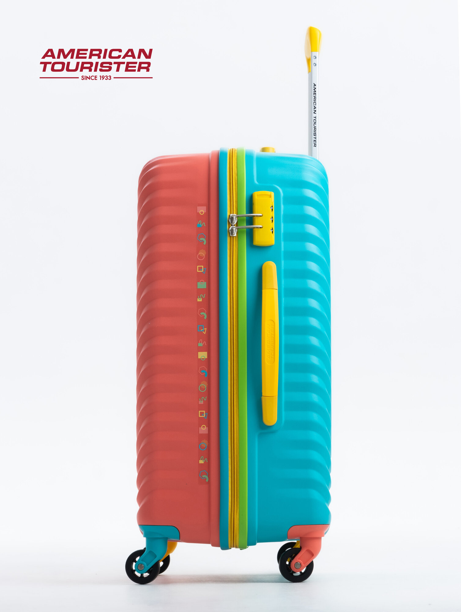 Чемодан American Tourister, 82 л, размер M, коралл — фото 1