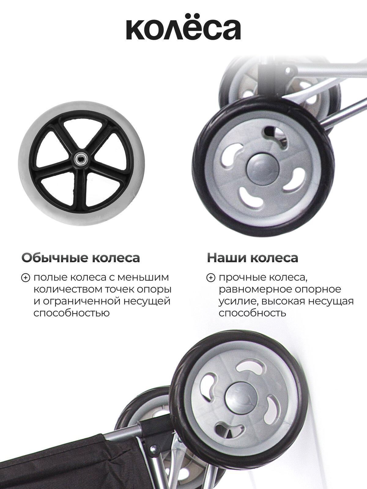 Сумка-тележка Joy Home, 45 л, 37х91х32 см, ручная кладь, черный/фиолетовый — фото 1