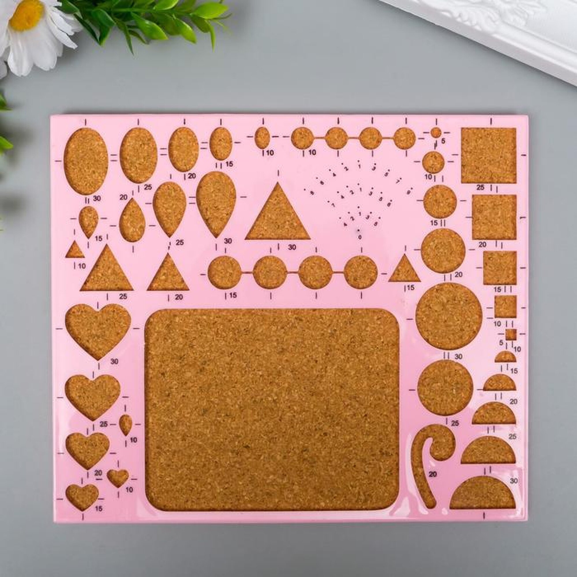 Линейка для квиллинга Сима-ленд микс пластик пробка 21.5x18.5x0.7 см