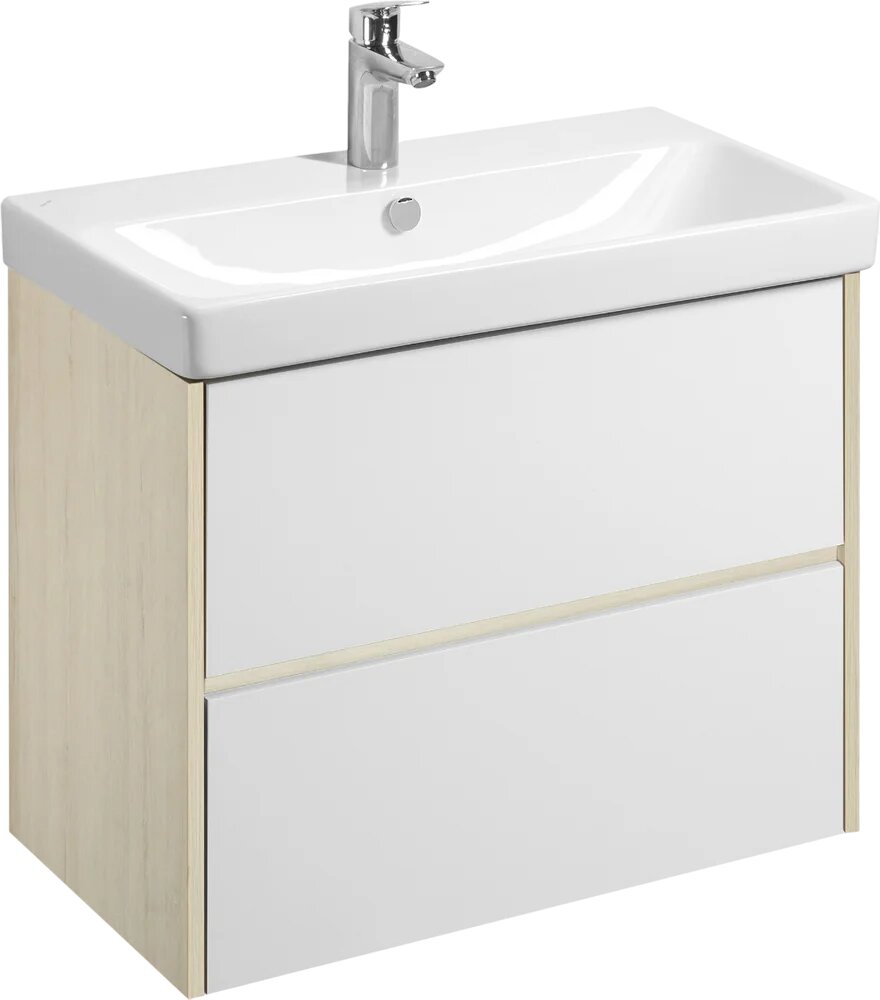 Тумба под раковину без столешницы AQUATON Сканди 80 белая дуб верона
