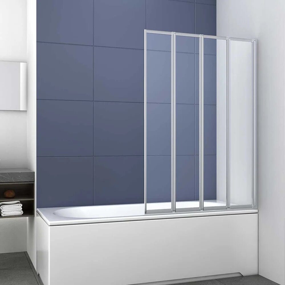 Шторка на ванну Vincea VSB-31100CL 100 см стеклянная гармошкой прозрачная итальянская