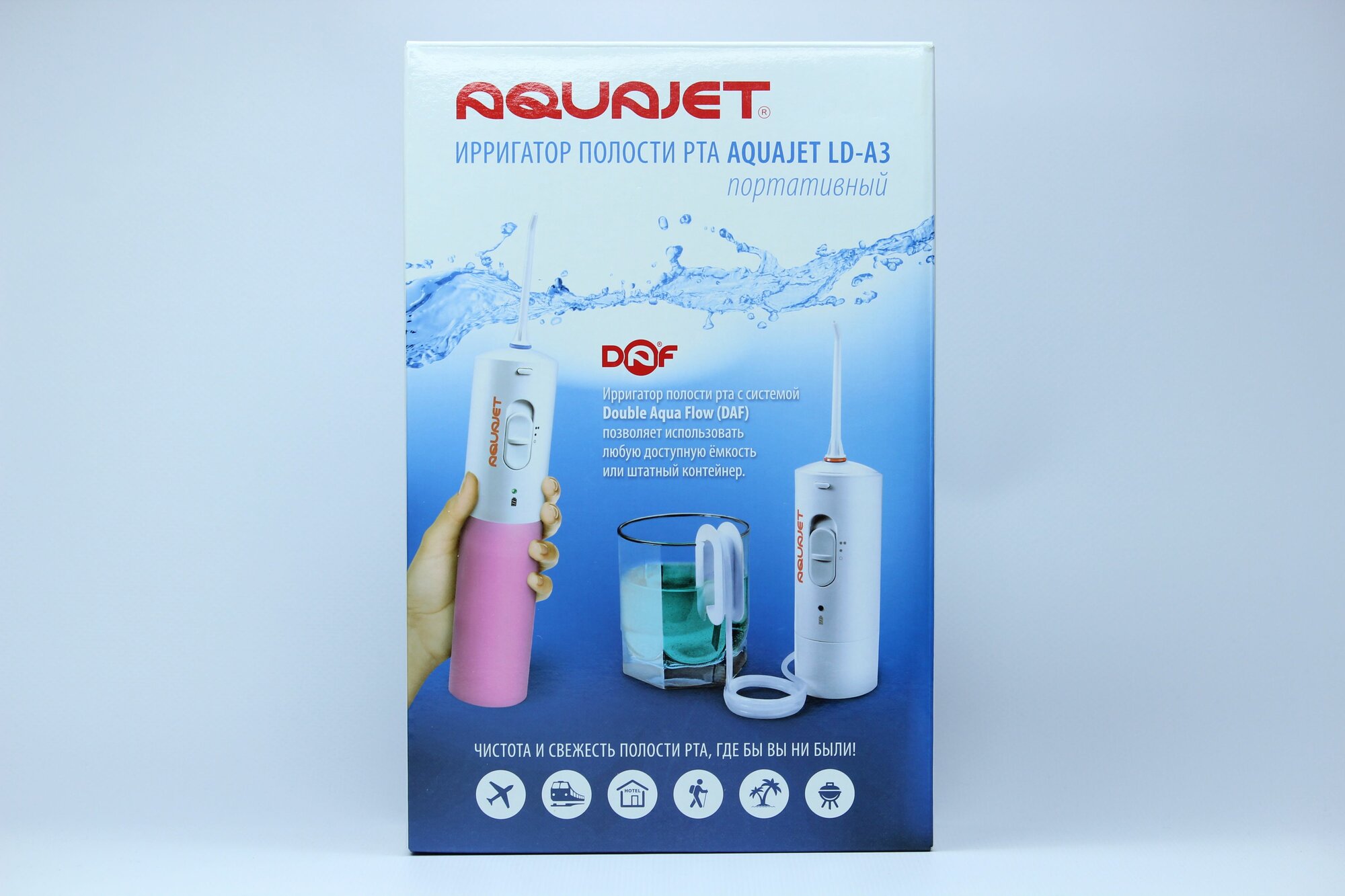 Ирригатор AQUAJET LD-A3, розовый — фото 1