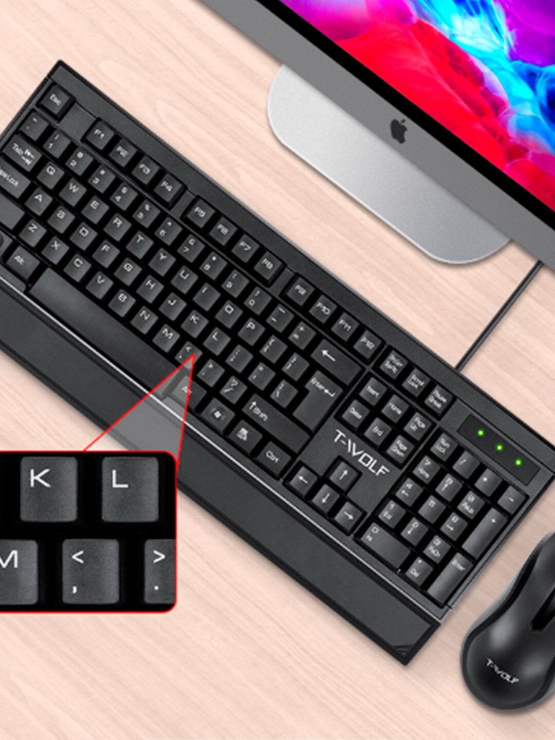 Клавиатура Savdo 8016, беспроводная, USB, механическая, черная — фото 1