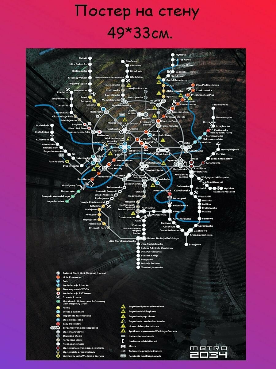 Постер, плакат на стену "Metro 2033" 49х33 см (A3+)