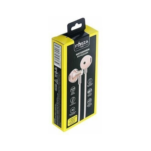 FORZA Наушники вкладыши с микрофоном оплетка TPE 120см металл пластик 2 цвета 410-032 61900₽