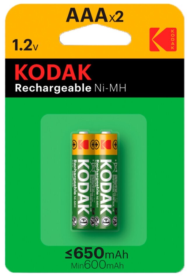 Аккумулятор KODAK HR03-2BL (650 mАh) (K3AHR-2) 2 шт.