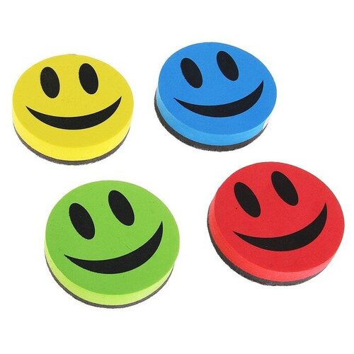 Губка магнитная для доски Смайлик цвета микс 254₽