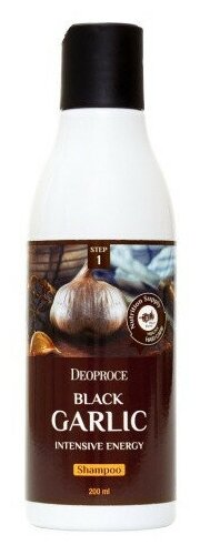 Шампунь для волос Deoproce - тонизирующий с экстрактом чёрного чеснока - Black Garlic Intensive Energy Shampoo, 200мл