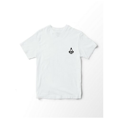 фото Футболка мужская белая из хлопка минимализм игры assassins creed эцио аудиторе коллекция - 115 будь на стиле!