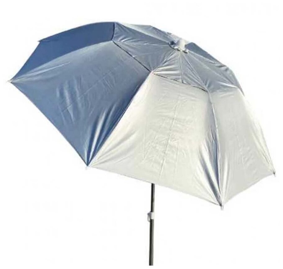 Зонт для рыбалки / пляжный - усиленная солнцезащита с сребристым покрытием, вентиляция, наклон - диаметр 160см - алюминиевый каркас - фотография № 3