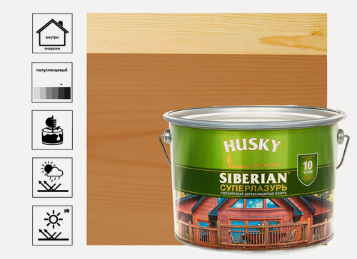 Изображение товара Суперлазурь Husky Siberian орегон 9л Суперлазурь Husky Siberian, цвет орегон, 9 л