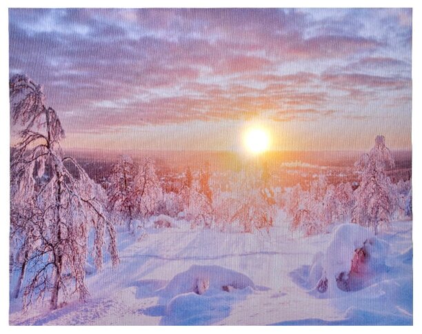 Kaemingk Светодиодная картина Зимний Golden Hour 48*38 см, на батарейках 485492