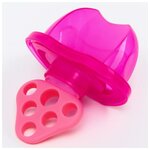 Крошка Я Прорезыватель силиконовый «Для передних зубов», розовый, с колпачком - изображение