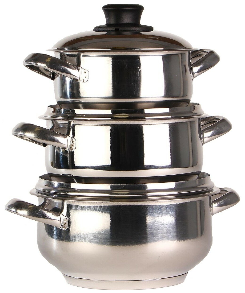 Набор кастрюль 6пр (3л(20см); 4,5л(22см); 6,5л(24см))