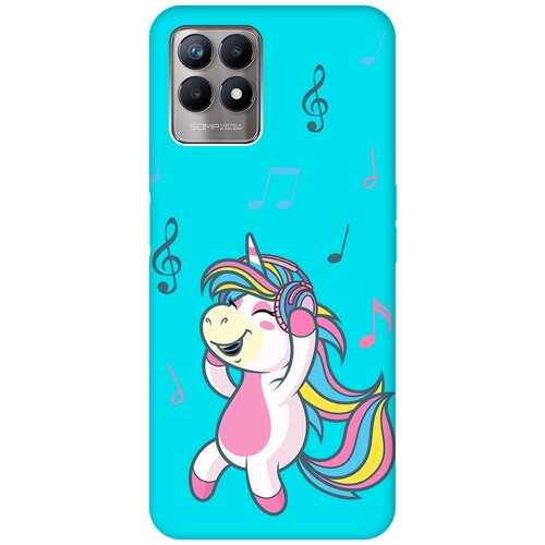 Матовый чехол Musical Unicorn для Realme 8i / Рилми 8 ай с 3D эффектом бирюзовый матовый чехол musical unicorn для realme 8 8 pro рилми 8 8 про с 3d эффектом розовый