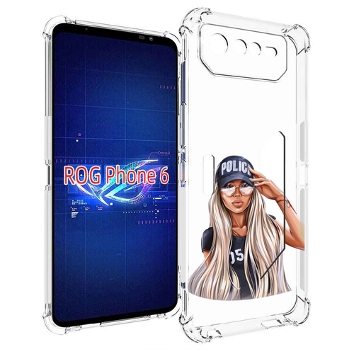Чехол MyPads модная-девушка-арт женский для Asus ROG Phone 6 задняя-панель-накладка-бампер