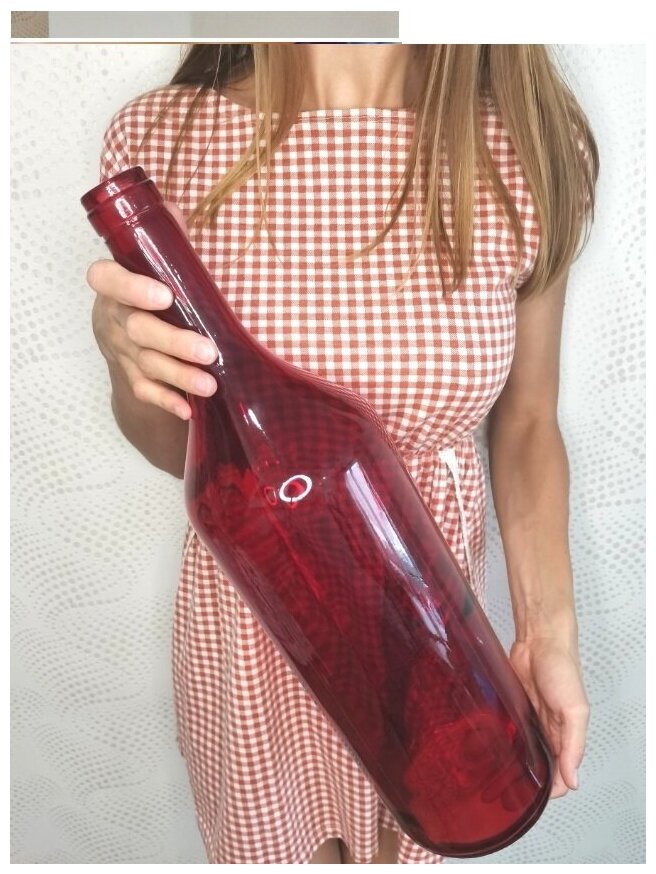 Бутылка из цветного стекла, 5 л /для вина /для самогона / для декора