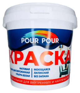 <b>Краска</b> акриловая Pour Pour Для стен и потолков, <b>фасадная</b> для детской влагостойкая моющаяся матовая К