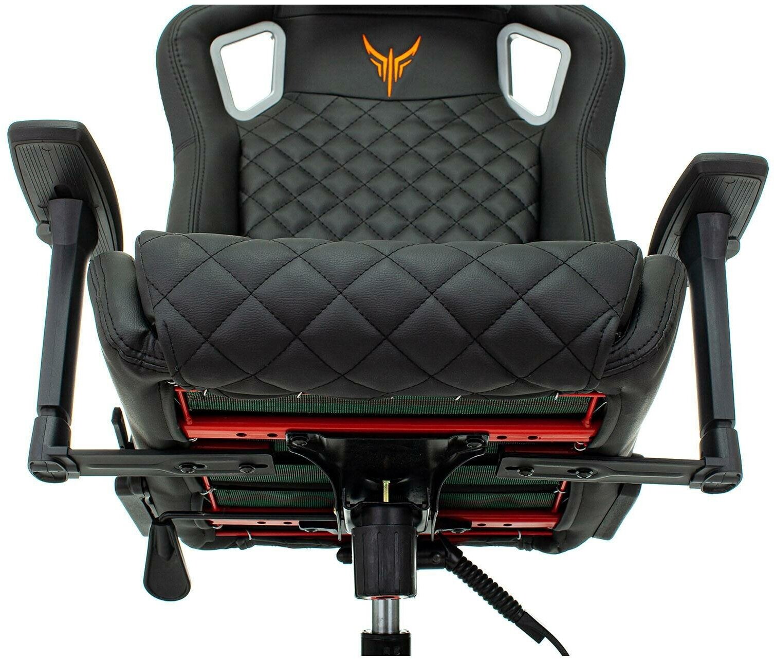 Компьютерное кресло Бюрократ Knight Outrider игровое, обивка: искусственная кожа, цвет: черный/оранжевый - фотография № 13