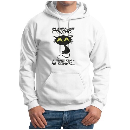 фото Толстовка худи серые coolpodarok р-р 54 прикол. за вчерашнее стыдно
