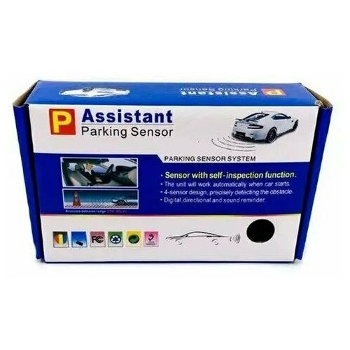 Парктроник для авто 4 датчика/Assistant Parking Sensor/Парковочный белый