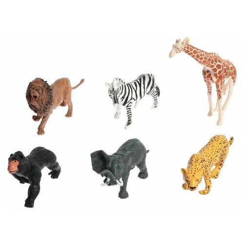 Набор животных «Звери Африки», 6 фигурок набор животных дикие звери