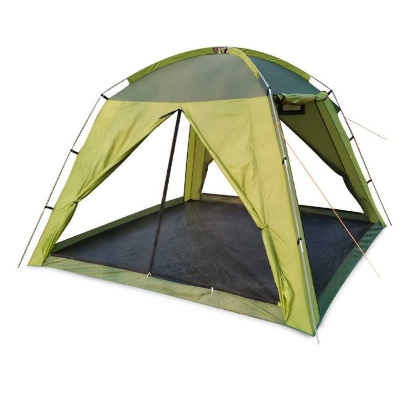 Туристический шатер для отдыха / Кемпинговый тент-палатка с москитной сеткой / Садовый шатер 4-местный / 240х240х170 см