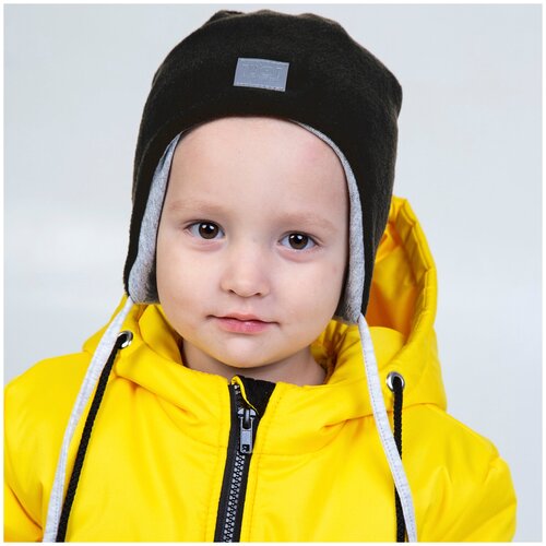 фото Th21-316021302 шапка зимняя c завязками, черный (50-54, без снуда) tuot