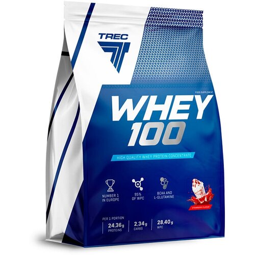 Trec Nutrition Whey 100, 2270 г, вкус: клубника сетка для размешивания trec nutrition пластиковый 700 мл неоновый желтый 014