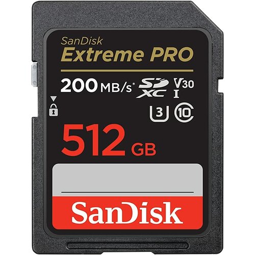 Карта памяти SanDisk SDXC 512GB Extreme Pro UHS-I V30 U3 200/140 MB/s