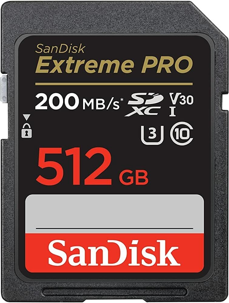 Карта памяти Sandisk 512Gb Extreme Pro SDXC UHS-I U3 V30 (200/140 MB/s)