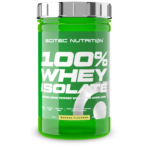 Протеин Scitec Nutrition 100% Whey Isolate, 700 гр., банан постренеровочный комплекс scitec nutrition whey isolate шоколад в порошке 700 г