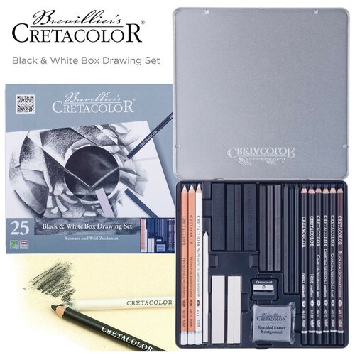 Чернографитовые карандаши CretacoloR Набор художественный Black&White для эскизов в металлической коробке чернографитовые карандаши cretacolor художественный набор terra classica в металлической коробке с картонной обложкой