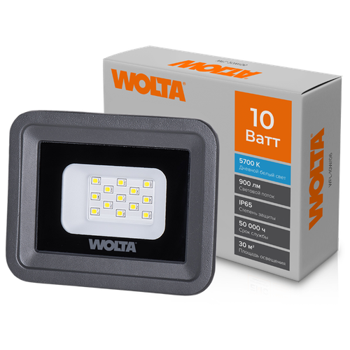 Светодиодный прожектор WOLTA WFL-10W/06 10Вт 5700К IP65