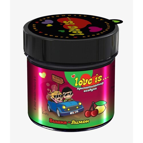 Освежитель (ароматизатор) на панель гелевый LOVE IS Вишня-лимон