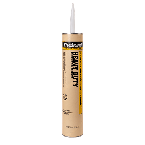 монтажный клей titebond heavy duty pro 3421 296 мл 0 3 л картридж Монтажный клей Titebond Монтажный клей Titebond Heavy Duty сверхсильный 0.83 л картридж