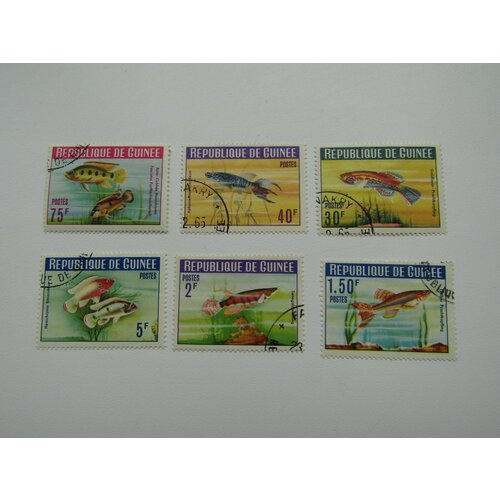 Марки. Флора и фауна. Рыбы. Гвинея. 6 штук марки флора и фауна рыбы вьетнам 1980 8 штук