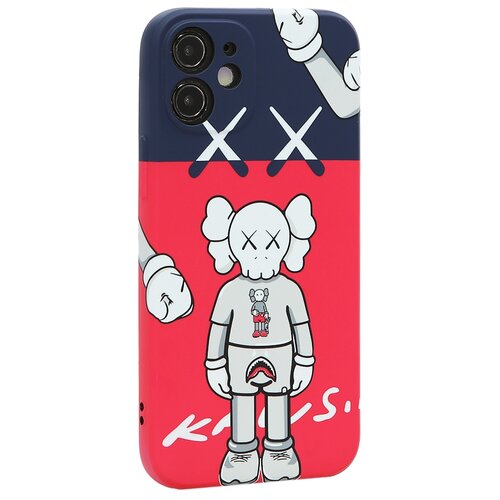 фото "чехол-накладка силикон luxo для iphone 12 mini (5.4"") 0.8мм с флуоресцентным рисунком kaws j44"